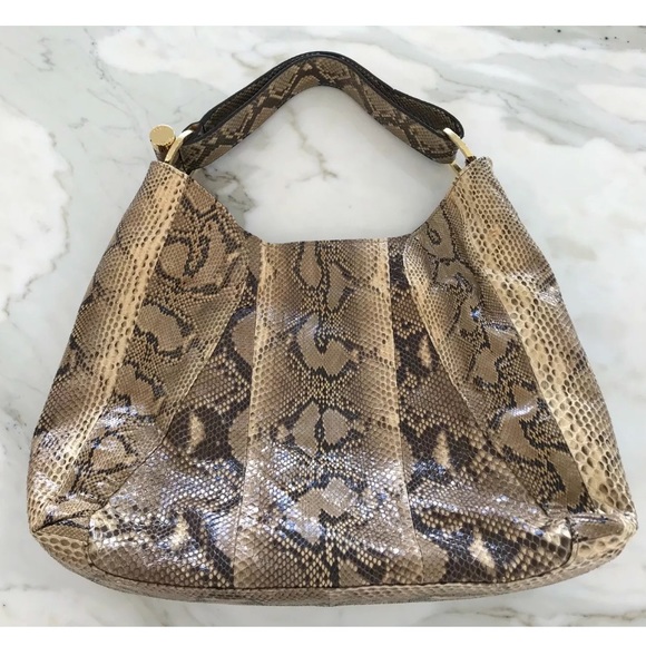 MICHAEL KORS PYTHON HOBO STYLE SHOULDER BAG GOLD HARDWARE NWOTS! - Picture 8 of 12